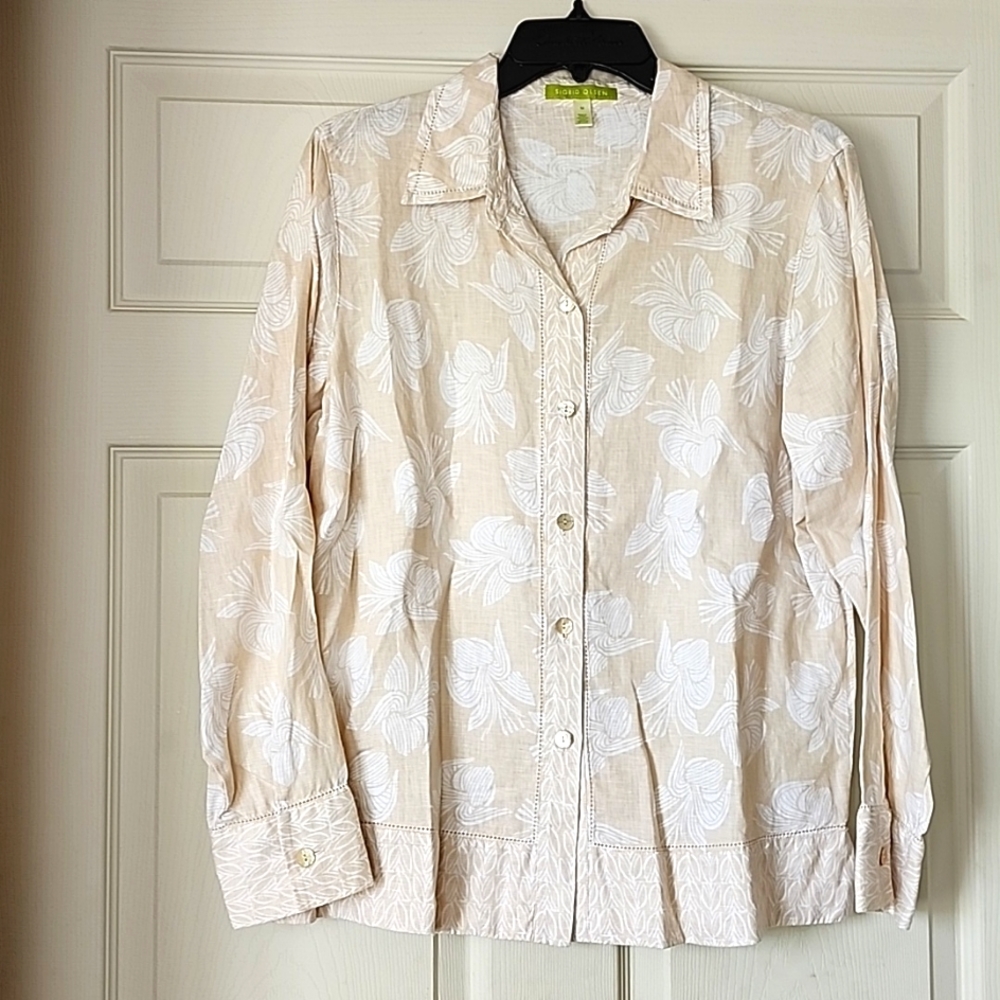Sigrid Olsen 100% Linen top size M